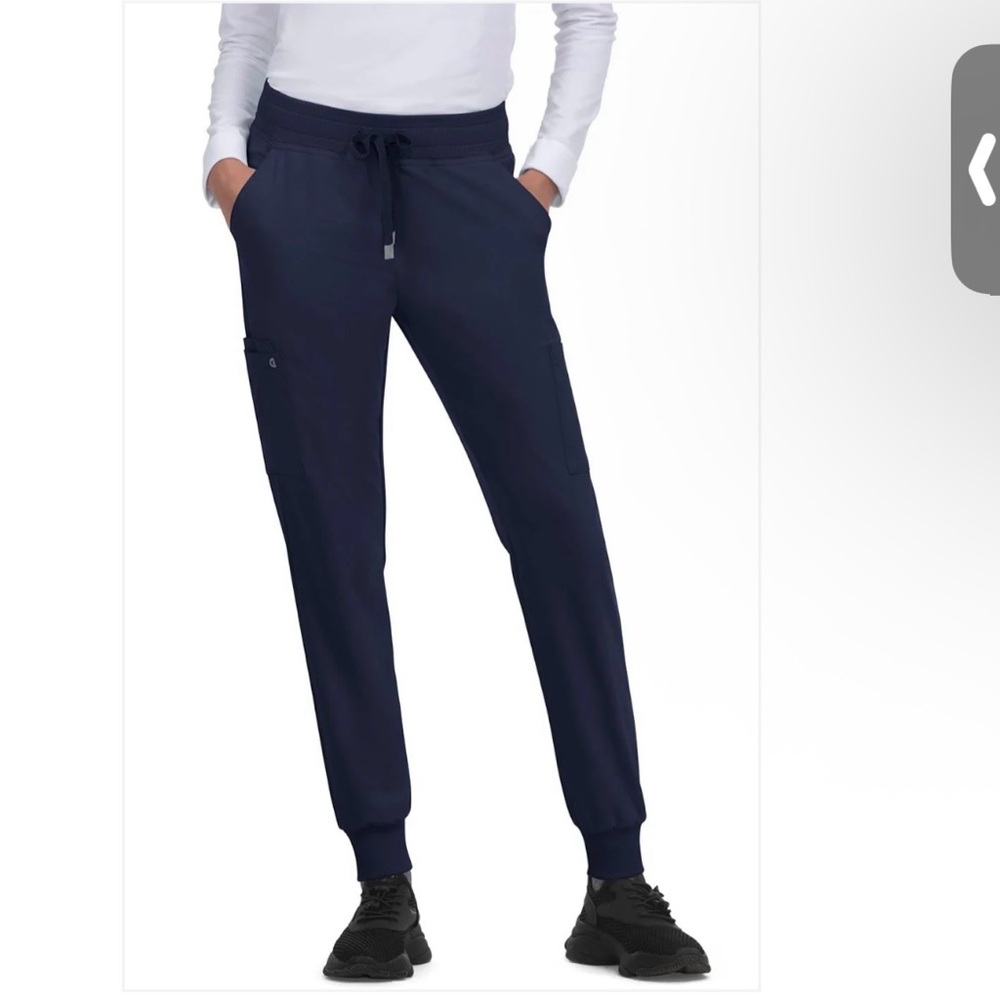 Cureology Navy Pulse Blue Jogger Scrubs Size Small Petite NWT